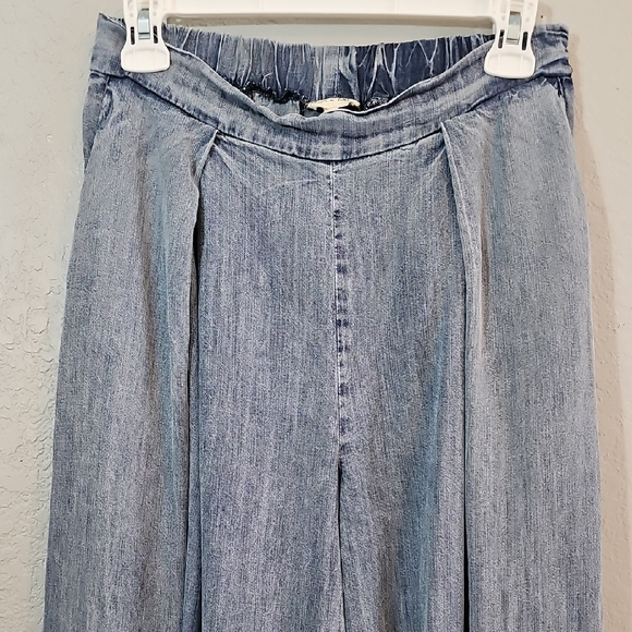 Aaron & Amber Soft Denim Wide Leg High Rise Pants 100% Tencel Womens Small - Picture 2 of 8
